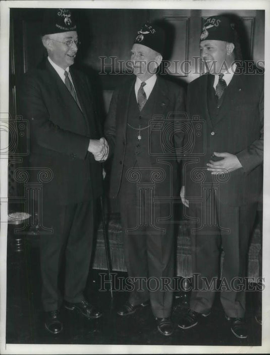 1935 Press Photo Shriners Roper, Williams, & Smith at Ceremony - Historic Images