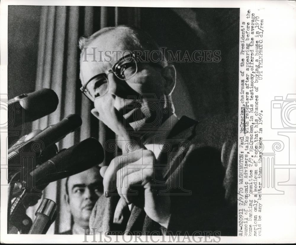 1970 Press Photo Paul McCracken Chairman of Pres Council of Economic Advisers - Historic Images