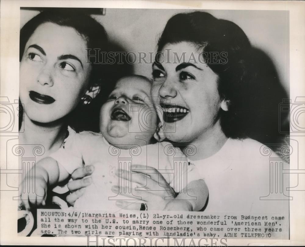 1949 Press Photo Margarita Wise Renee Rosenburg and baby - nec08088 - Historic Images