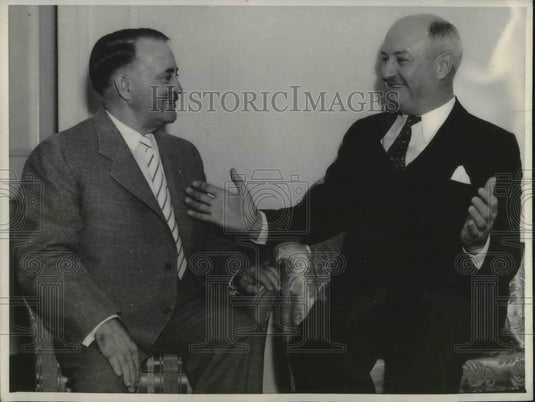 1935 Press Photo LA, Calif. Postmaster Gen James Farley & Mayor Frank Shaw - Historic Images