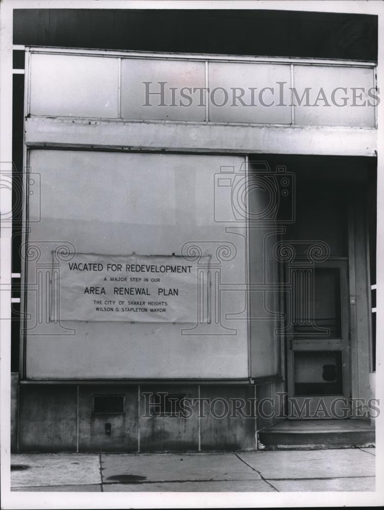 1961 Press Photo Vacated for Redevelopment, Area Renewal Plan, Shaker Heights - Historic Images