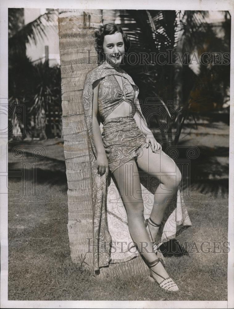 1935 Press Photo Nan C. Baker at Breakers in Palm Beach - Historic Images