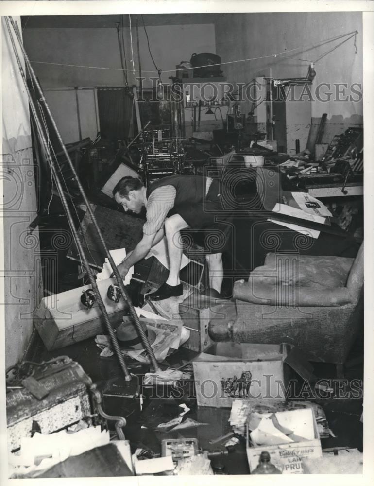 1938 Press Photo Store wrecked by flood waters in Los Angeles - Historic Images