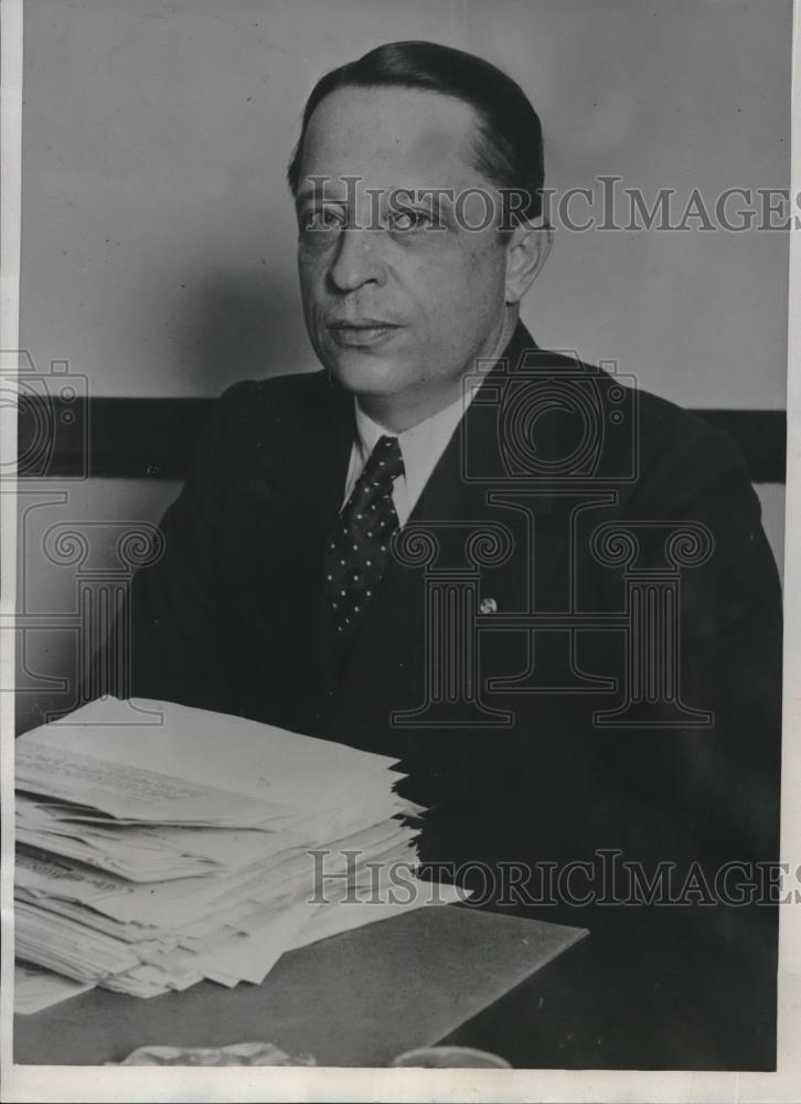 1933 Press Photo Walter I. Beam Of Chicago Treasurer Of The Farmers National - Historic Images