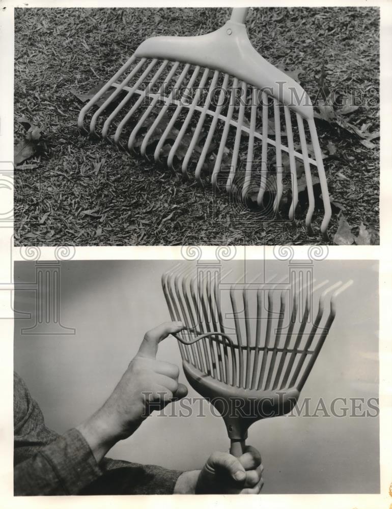 1958 Press Photo Speedy Lawn rake made of Grex high density polyethylene - Historic Images