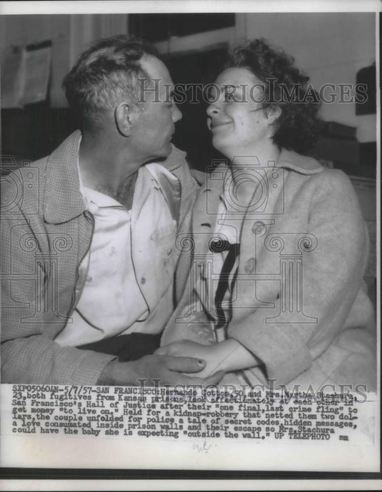 1957 Press Photo Hernando Cotton & Martha Stashure Fugitives of Kansas Prison - Historic Images