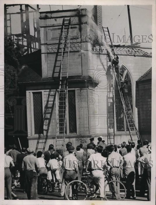 1937 Press Photo Pentecostal church fire at La, Calif. - nec05666 - Historic Images