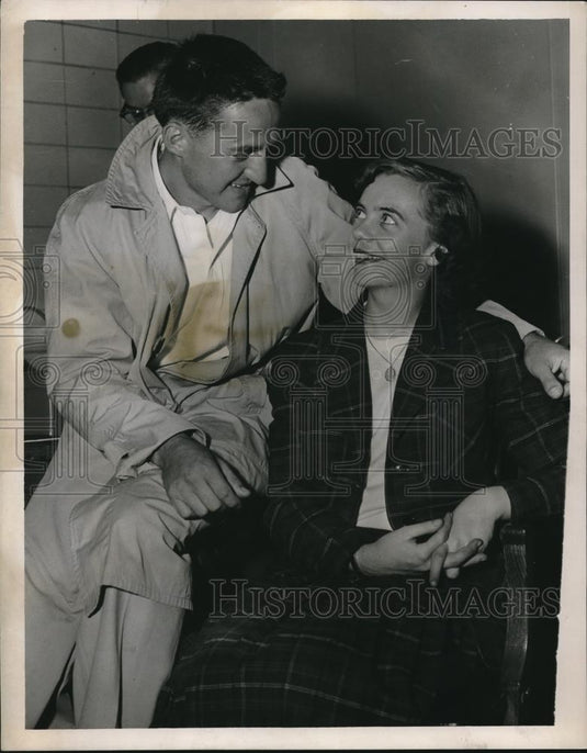 1955 Press Photo Sgt Ed Orlosky & Sandra MacDonald to wed - nec07304 - Historic Images