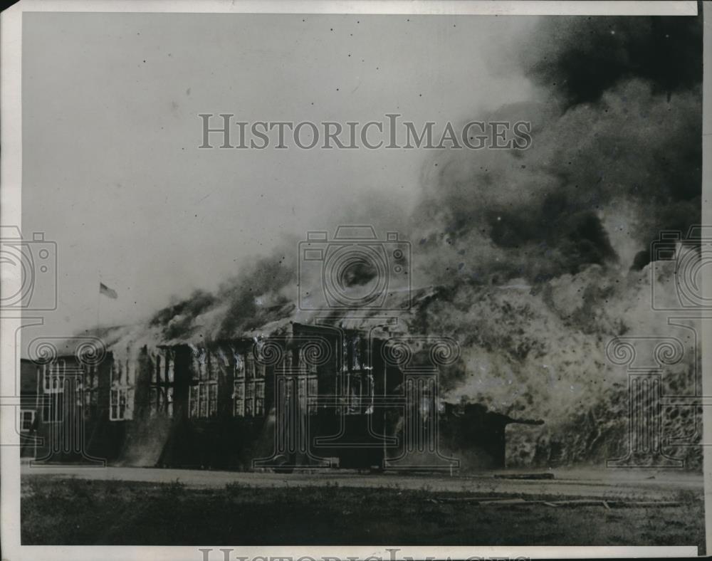 1933 Press Photo Chanute Field US Army Air Post Illinois Destroyed by Fire - Historic Images