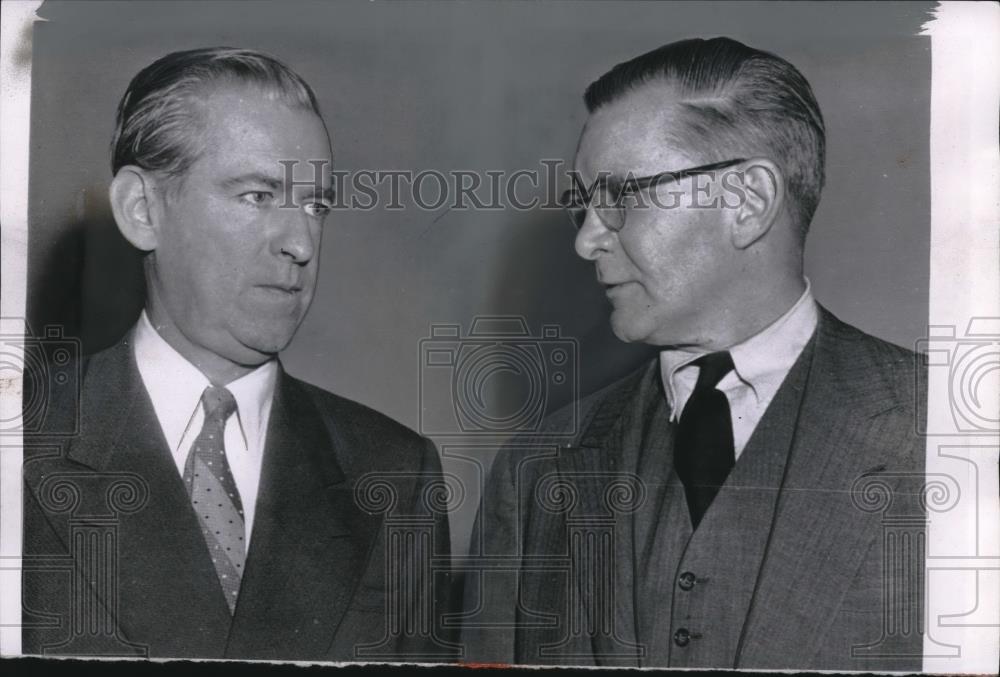 1955 Press Photo Former Secretary to Pre Truman Matthew Connelly & Francis Adams - Historic Images