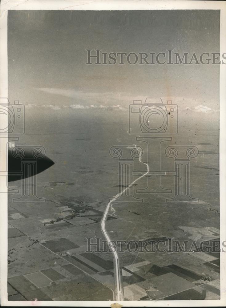1956 Press Photo 20,000 Feet view of Kansas from an Air National Guard T-33 Jet - Historic Images