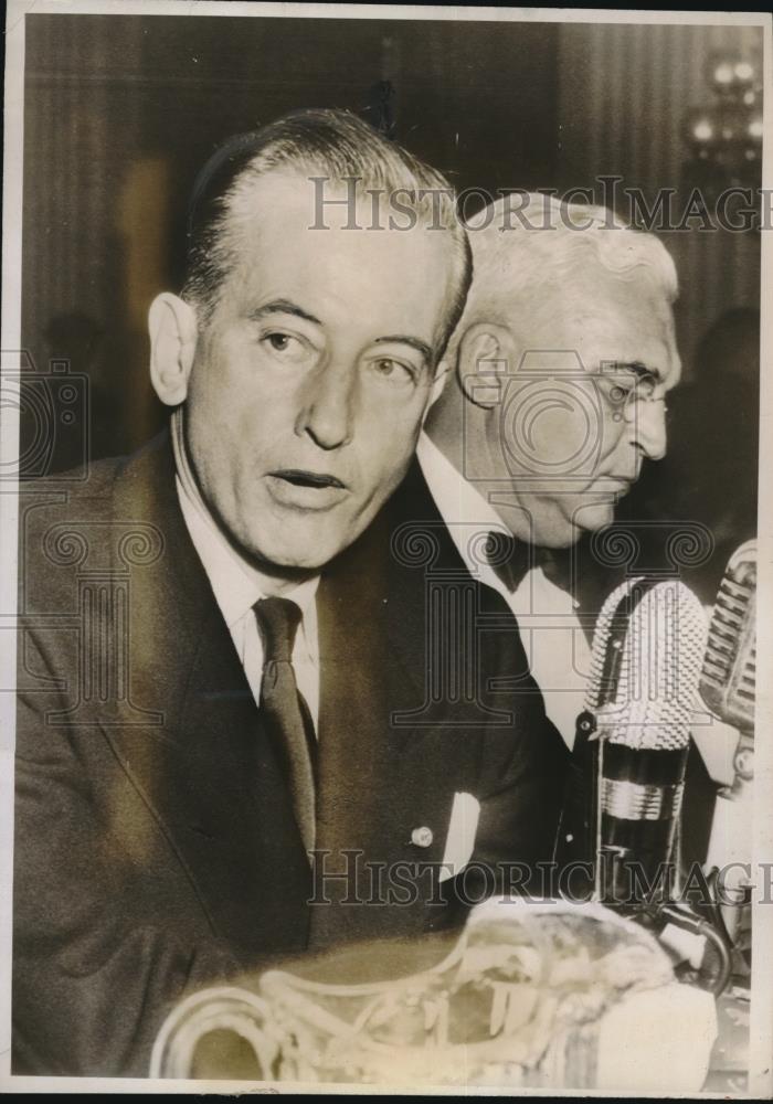 1947 Press Photo Eric Johnston President of the Motion Picture Producers Assoc. - Historic Images