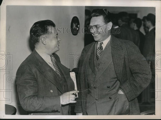 1937 Press Photo Peace Agreement between David Durinsky and C.I.O. Homer Martin - Historic Images