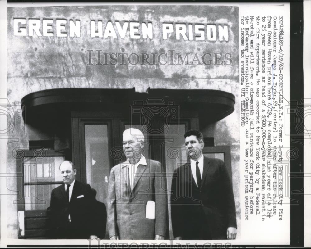 1961 Press Photo James J Moran Released from Prison for Shakedown Racket - Historic Images