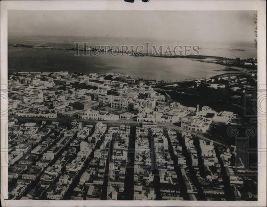 1940 Press Photo View of Djibuti Harbor & European Quarter of Rome - Historic Images