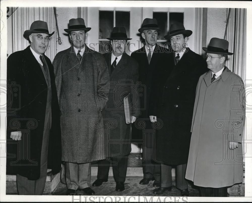 1942 Press Photo New England Governors Wills, Hurley, Sewall, McGrath at White H - Historic Images