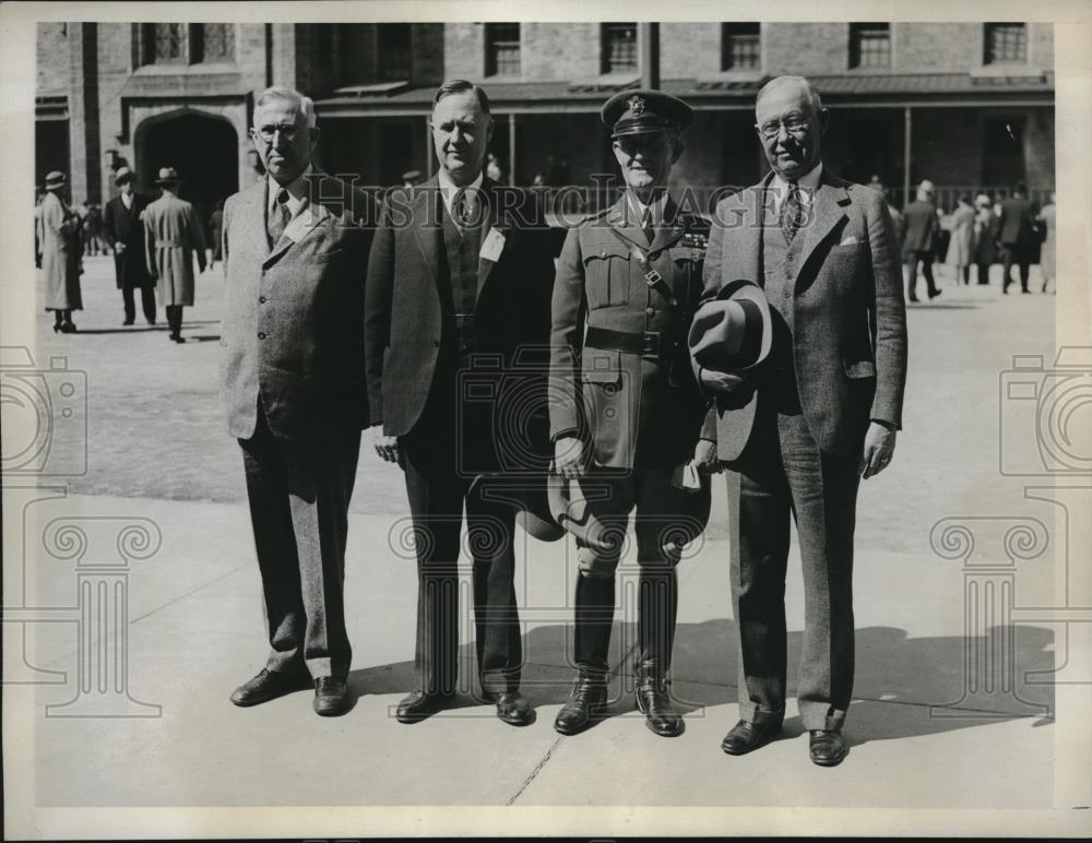 1934 Press Photo Congressmen Watching Drill at West Point Military Academy - Historic Images