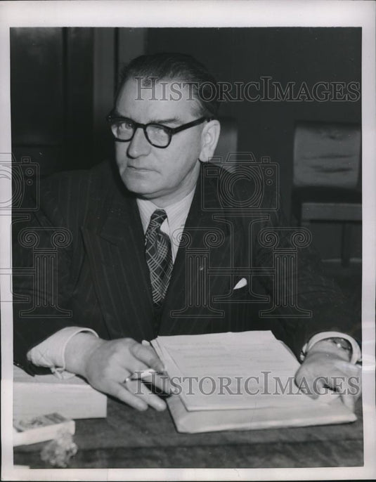 1952 Press Photo Morgan Philips on Int'l Socialists Union meeting in Milan Italy - Historic Images