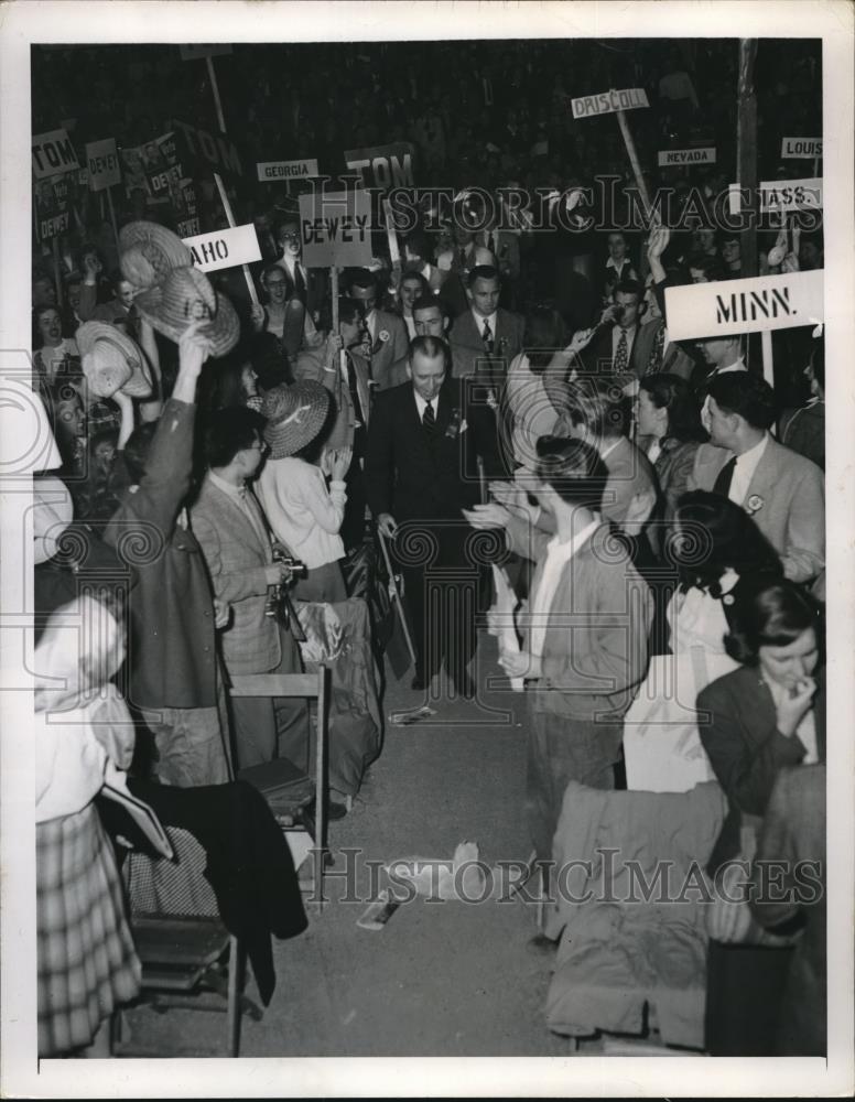 1948 Press Photo Students at Quadrennial Oberlin College Mock GOP Convention - Historic Images