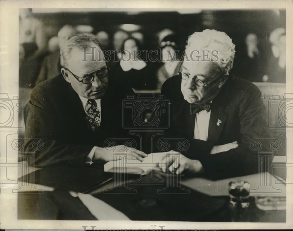 1929 Press Photo Asa Keyes Paul Schneck Defendants Trial bribery - Historic Images