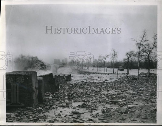 1948 Press Photo Chicago Illinois Lake Shore Drive Flooding - Historic Images