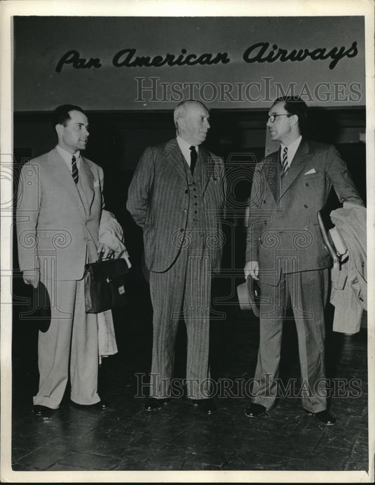 1942 Press Photo Admiral Francisco Stewart, Alherto Ares, Ovidio Schiopetto - Historic Images