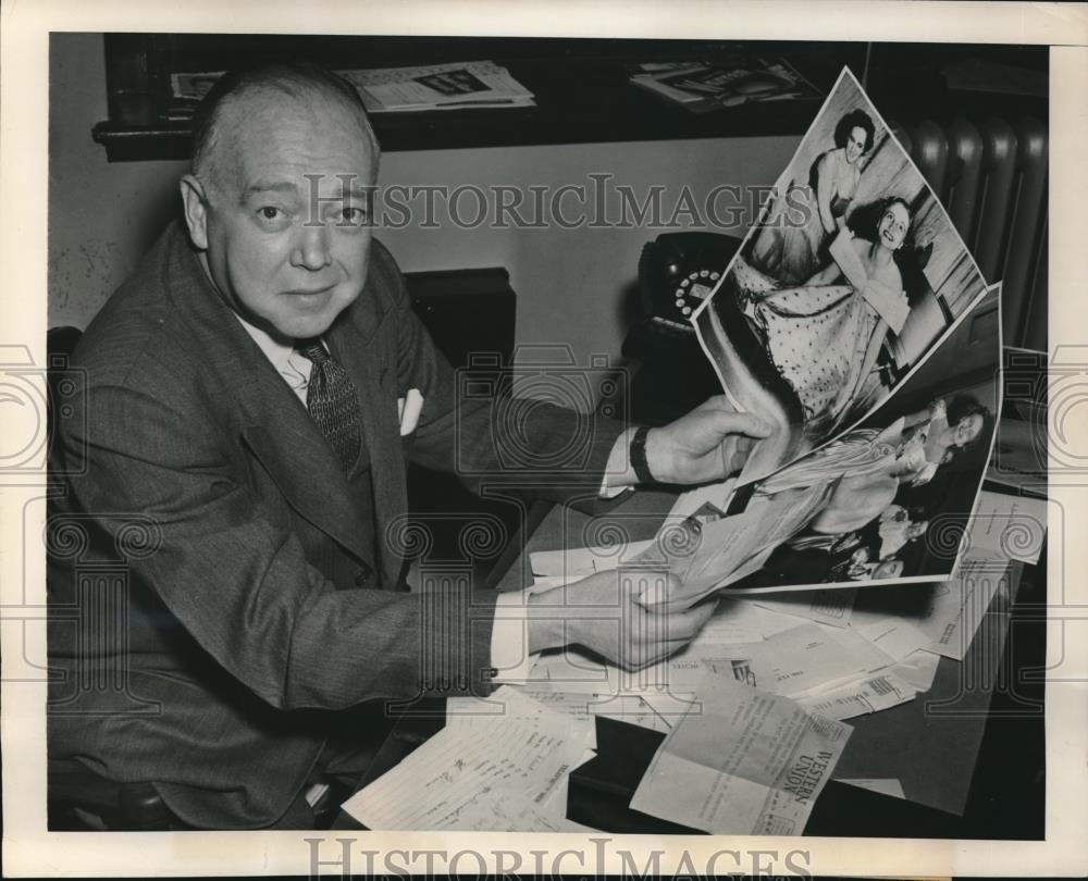 1949 Press Photo James Davidson, manager of Margaret Truman concert tour - Historic Images