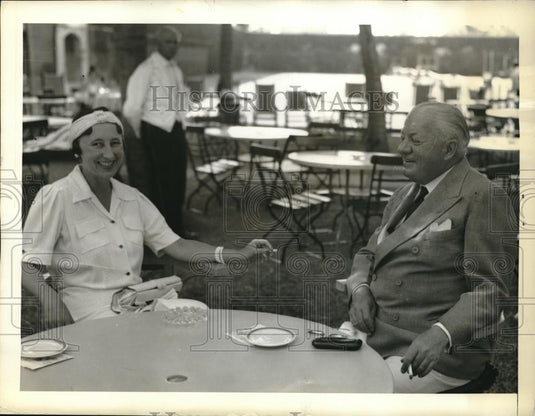 1938 Press Photo The Duke & Duchess of Manchester at Tropical Gardens British - Historic Images