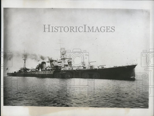 1934 Press Photo Japanese First-Class Cruiser "Kako" - Historic Images