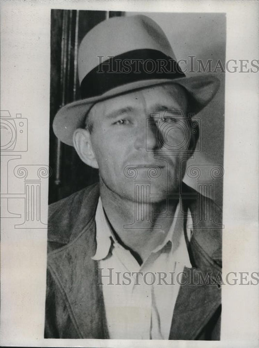 1934 Press Photo Lloyd Bower Arrested For Murder Of Victor Paddock In Kansas - Historic Images