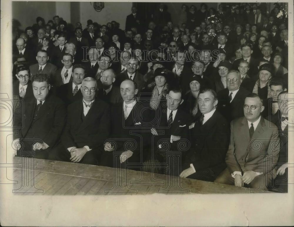 1928 Press Photo Blind News Dealer Meet Mayor Walker at Meeting at Lighthouse - Historic Images