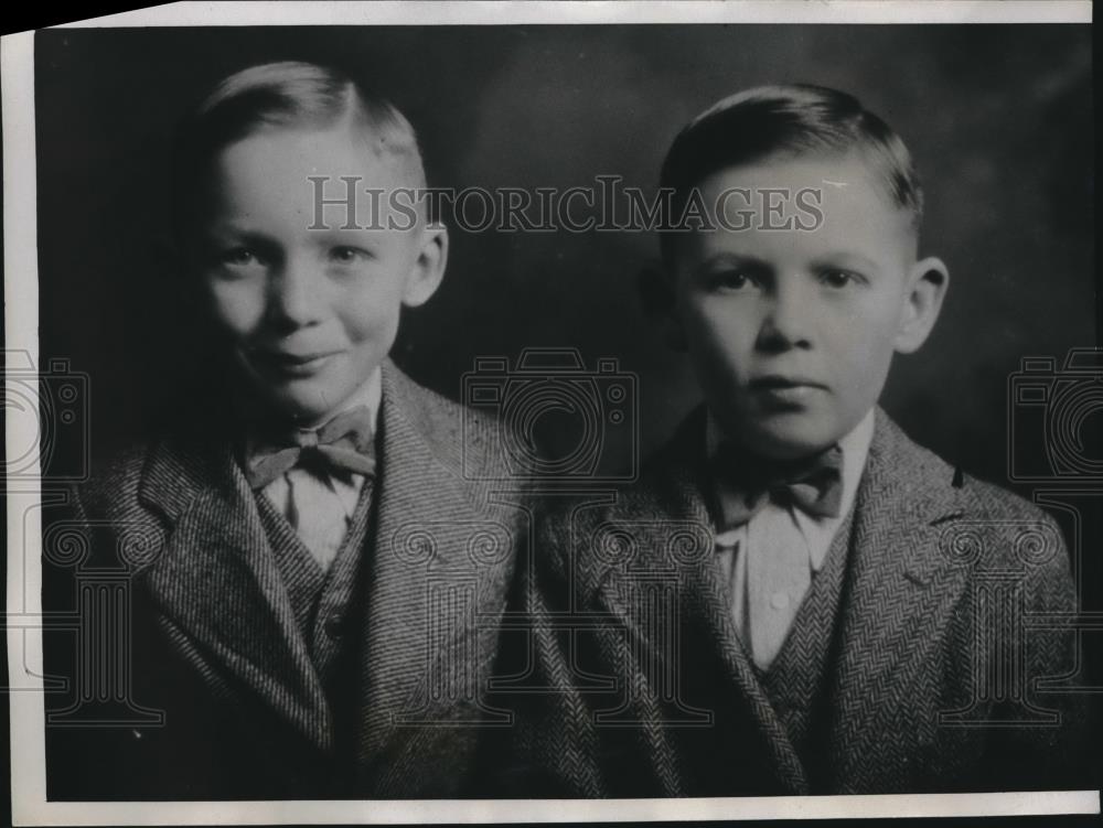 1934 Press Photo William and Robert Saunders, Children of Slain Minister - Historic Images