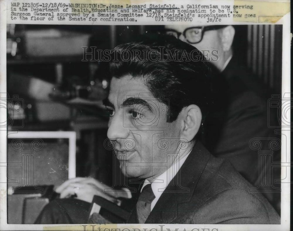 1969 Press Photo Jessee Leonard Steinfeld Nominated to be US Surgeon General. - Historic Images