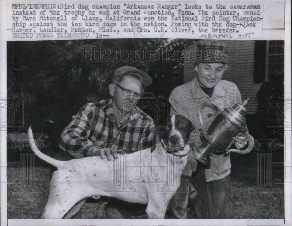 1958 Press Photo Marc Mitchell With Prize Winning Bird Dog Champion - nec28365 - Historic Images