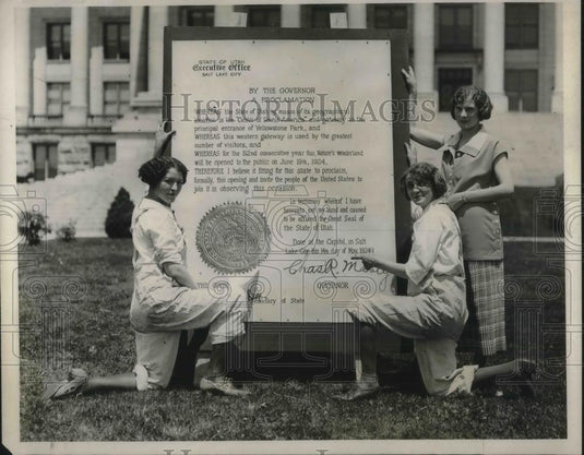 1924 Press Photo Lucile MacLean Grace Winkelman Margaret Earl - Historic Images
