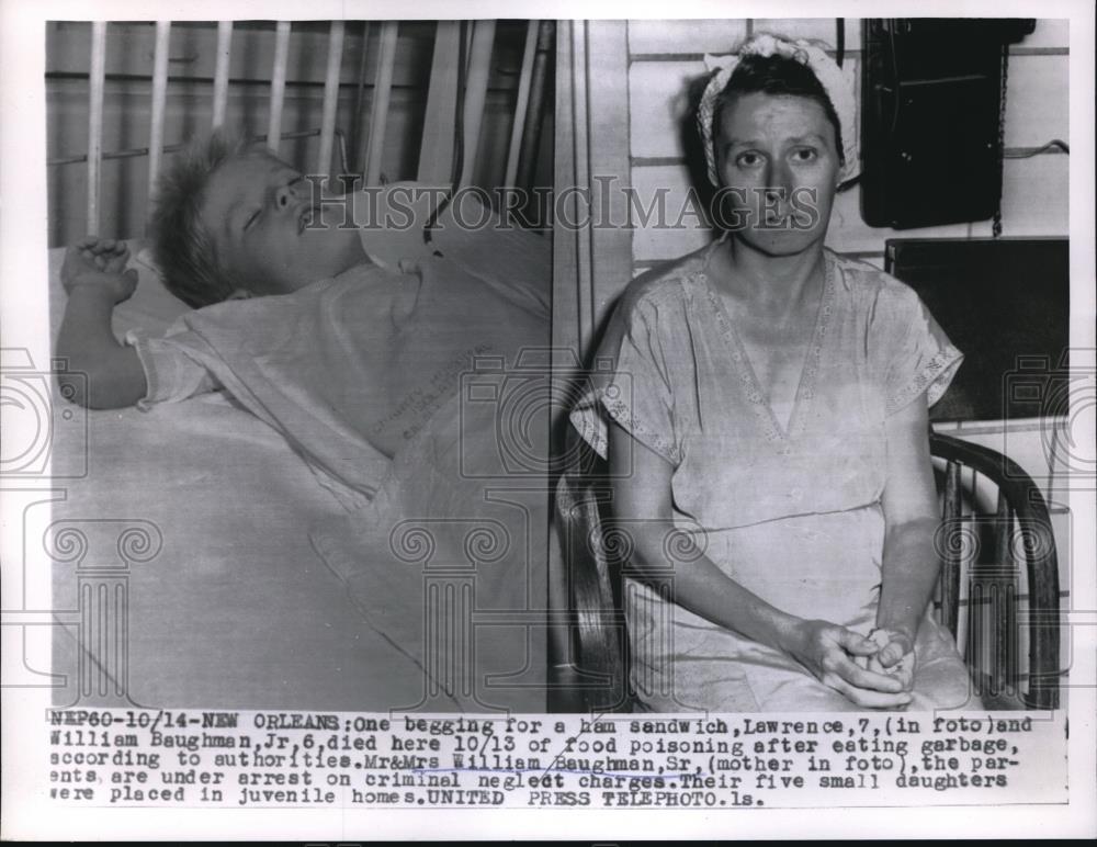 1955 Press Photo Lawrence and William Baughman died of food poisoning - Historic Images