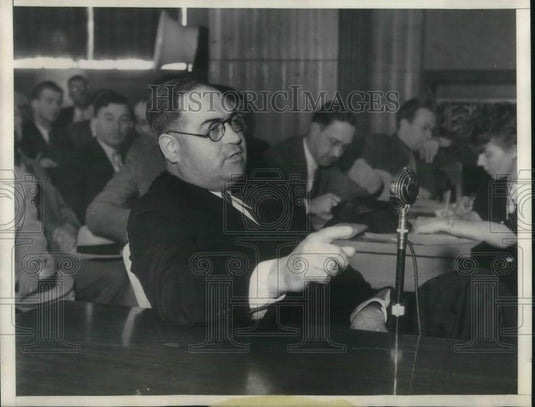 1936 Press Photo attorney Erwin Pete Werner at his liquor graft trial - Historic Images