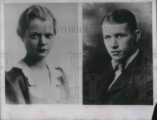 1935 Press Photo Picture of Viola Dennis (left) and William Leatherman (right) - Historic Images