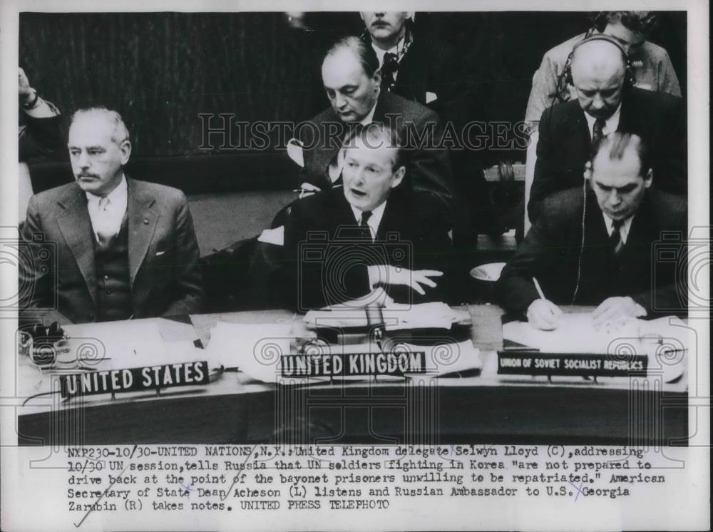 1952 Press Photo UN delegates jump Russia about Korea - Historic Images