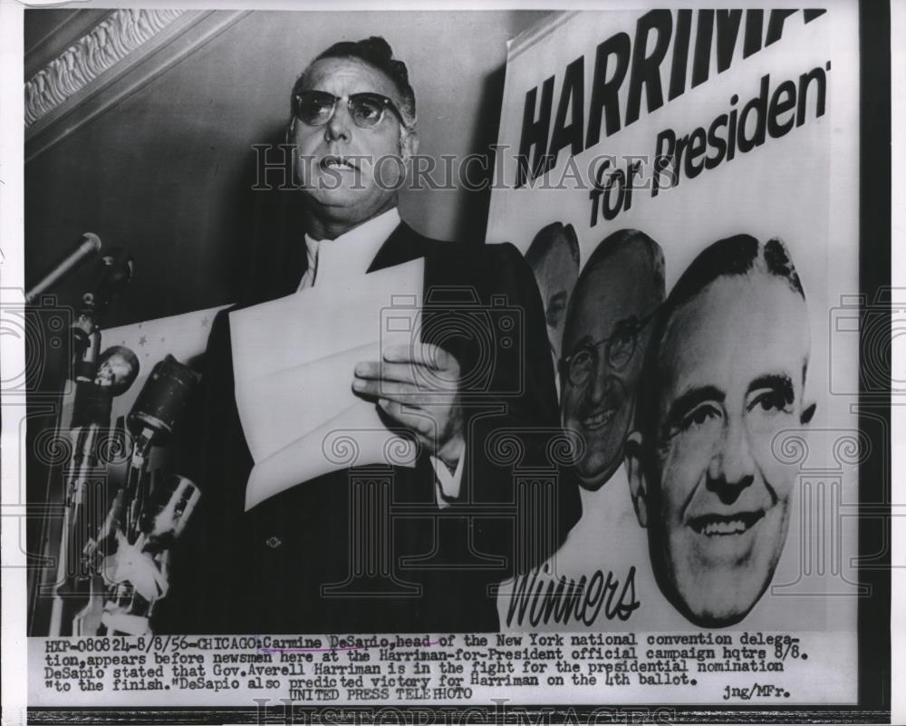 1956 Press Photo Carmine DeSardo New York national Convention delegation - Historic Images