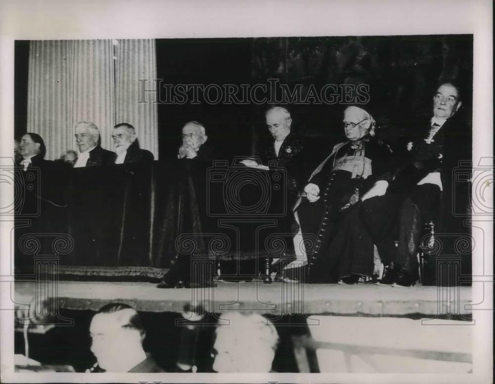 1935 Press Photo Forty Immortals French Academy Observe 300th Anniversary - Historic Images