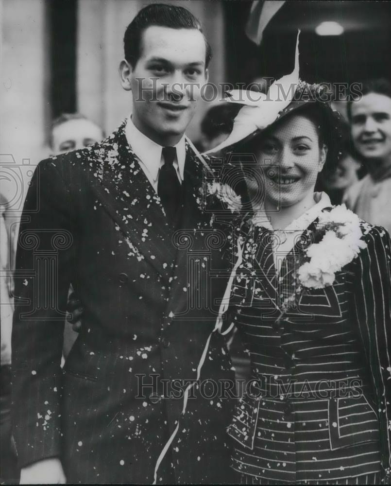 1939 Press Photo Ray Vander 21, Marie Di Maria Married - Historic Images