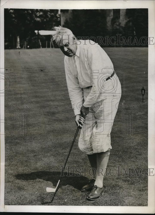 1933 Press Photo George Le Boutillier at Railroad's Men Outing Playing Golf - Historic Images