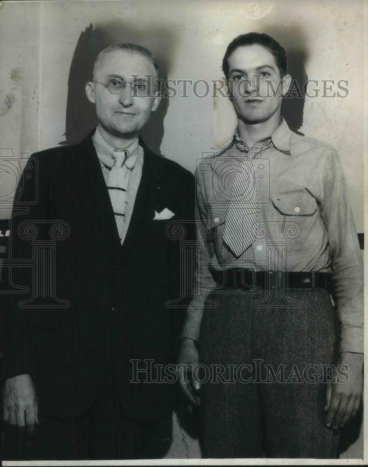 1935 Press Photo Earl Longmire & Denison Manning (both married Jessie Canvender - Historic Images