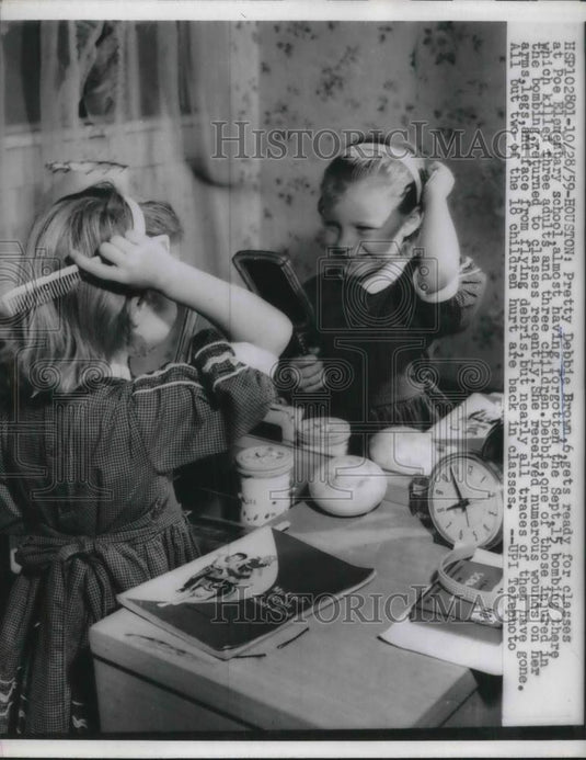 1959 Press Photo Debbie Brown 6, Poe Elementary School - nec27386 - Historic Images