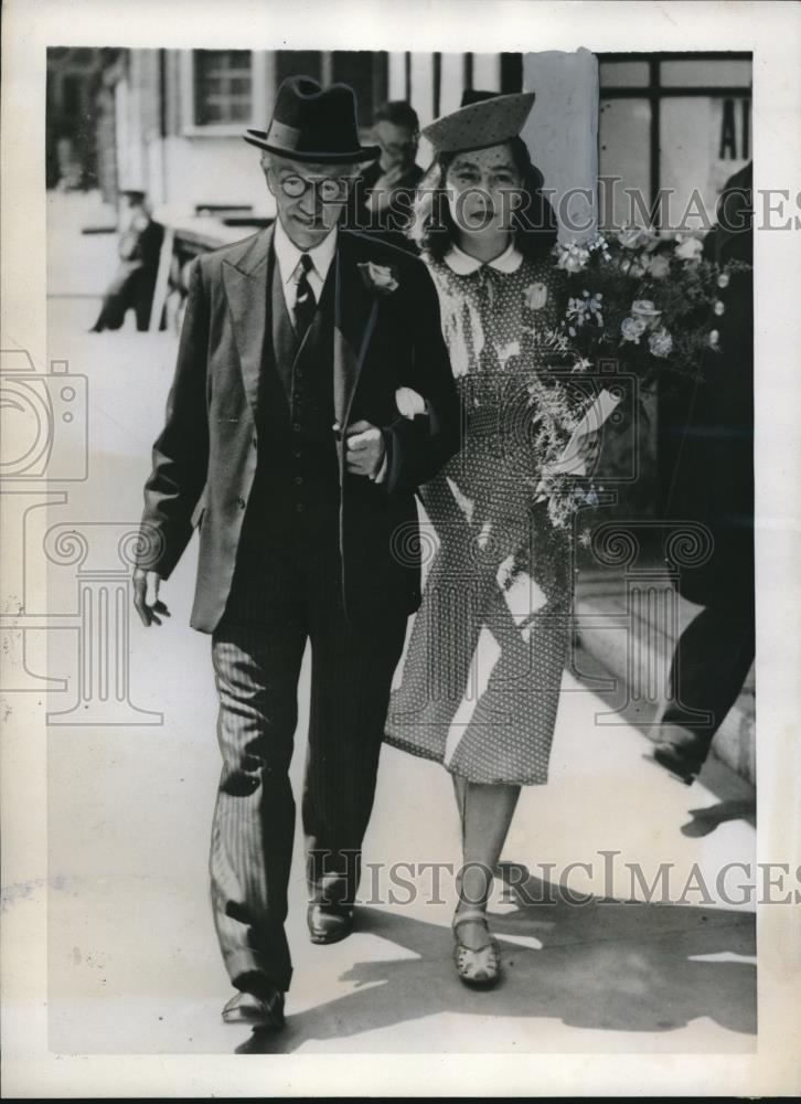 1941 Press Photo Samuel James Linsell &amp; War Bride Vera Wade in London - Historic Images