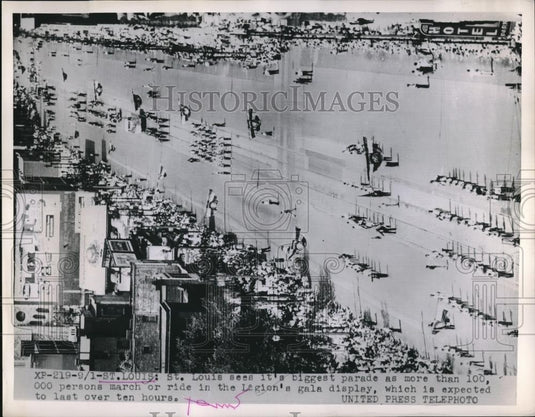 1953 Press Photo St Louis Parade in the Legions gala display to last ten hours - Historic Images