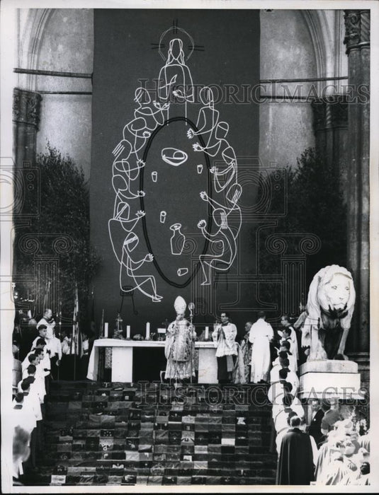 1960 Press Photo Munich West Germany Archbishop Wendel Eucharistic Congress - Historic Images