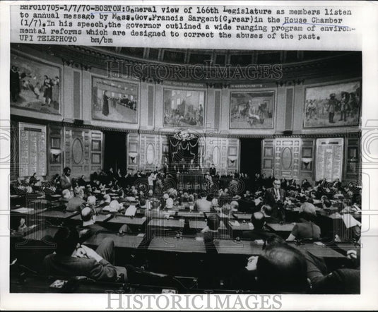 1970 Press Photo Boston 166th legislature & Mass Gov F Sargent - nec39208 - Historic Images