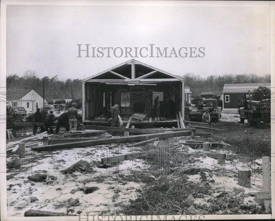 1946 Press Photo Army Barracks Being Constructed - nec33452 - Historic Images